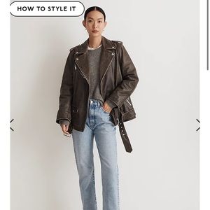 Madewell Distressed Oversized leather Moro jacket